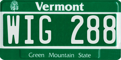 VT license plate WIG288