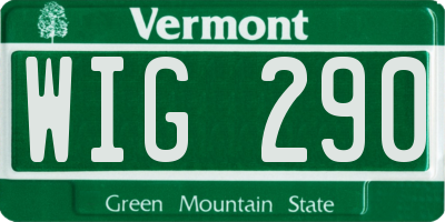 VT license plate WIG290