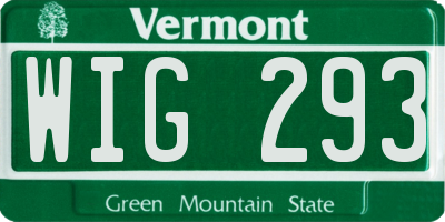 VT license plate WIG293