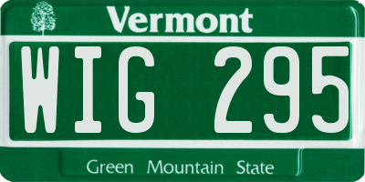 VT license plate WIG295