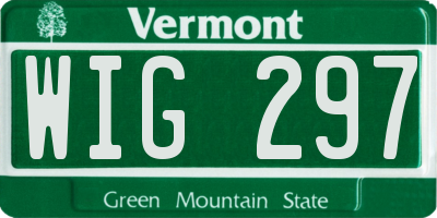 VT license plate WIG297