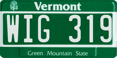 VT license plate WIG319