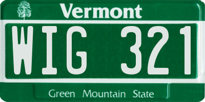 VT license plate WIG321