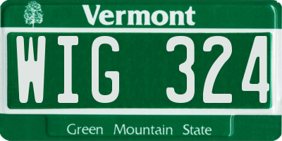 VT license plate WIG324