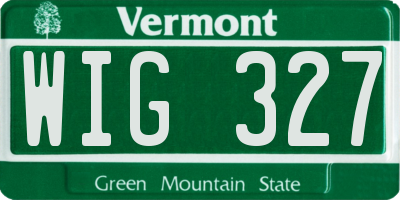 VT license plate WIG327
