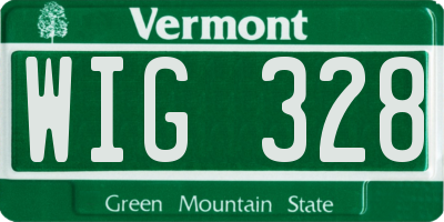 VT license plate WIG328