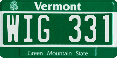 VT license plate WIG331