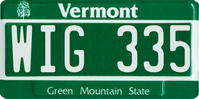 VT license plate WIG335