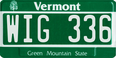 VT license plate WIG336