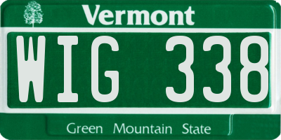 VT license plate WIG338