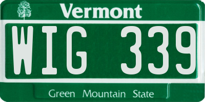 VT license plate WIG339
