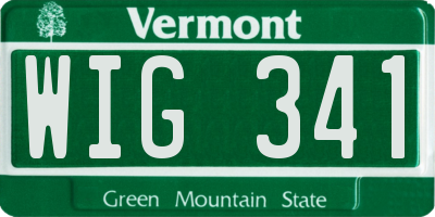 VT license plate WIG341