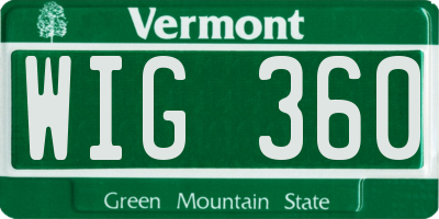 VT license plate WIG360