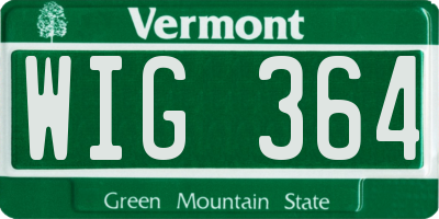 VT license plate WIG364