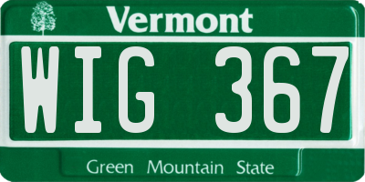 VT license plate WIG367