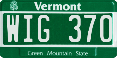 VT license plate WIG370