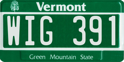 VT license plate WIG391