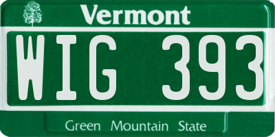 VT license plate WIG393