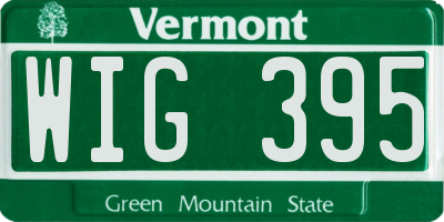 VT license plate WIG395