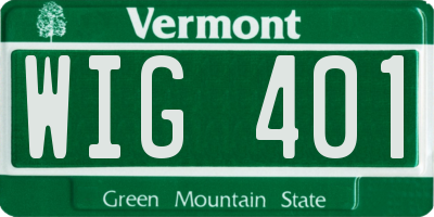 VT license plate WIG401