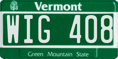 VT license plate WIG408