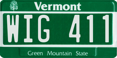 VT license plate WIG411