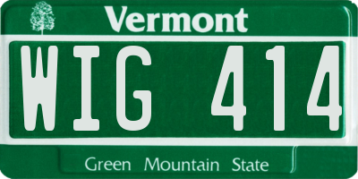 VT license plate WIG414