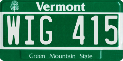 VT license plate WIG415
