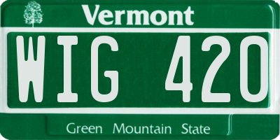 VT license plate WIG420