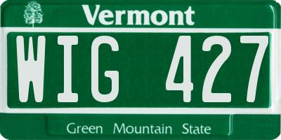 VT license plate WIG427