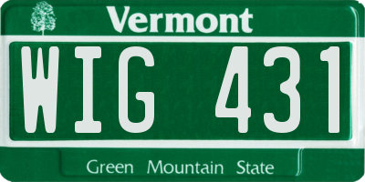 VT license plate WIG431