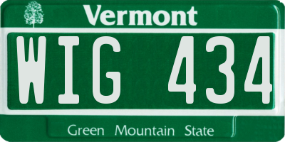 VT license plate WIG434