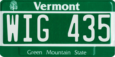VT license plate WIG435