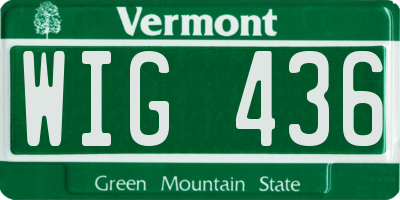 VT license plate WIG436