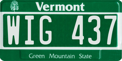 VT license plate WIG437