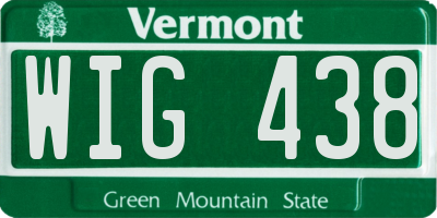 VT license plate WIG438