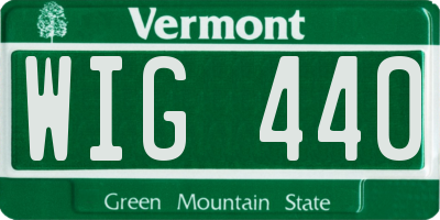 VT license plate WIG440