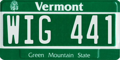 VT license plate WIG441