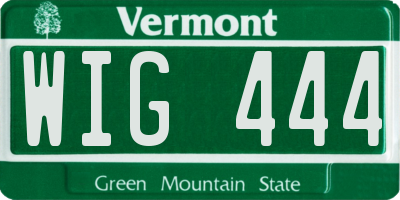 VT license plate WIG444