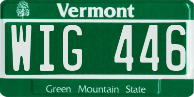 VT license plate WIG446