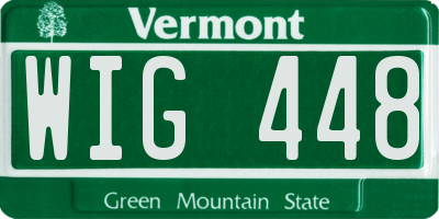 VT license plate WIG448