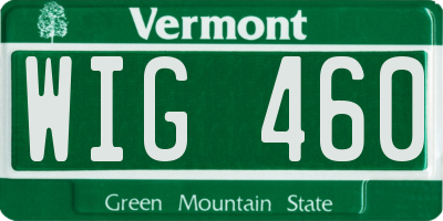 VT license plate WIG460