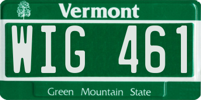 VT license plate WIG461