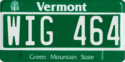 VT license plate WIG464