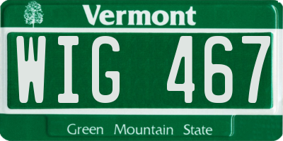 VT license plate WIG467