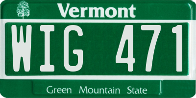 VT license plate WIG471