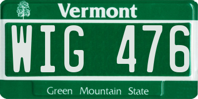 VT license plate WIG476