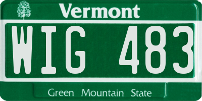 VT license plate WIG483