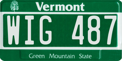 VT license plate WIG487