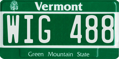 VT license plate WIG488